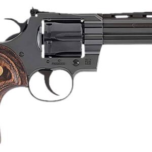 Colt Python .357 Magnum 5 inch blued revolver with walnut grips and adjustable rear sight