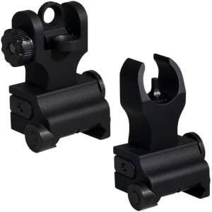 Samson QFHKA2PKG Quick Flip Folding Sights Front(HK) & Rear (A2) Black Anodized for AR-15