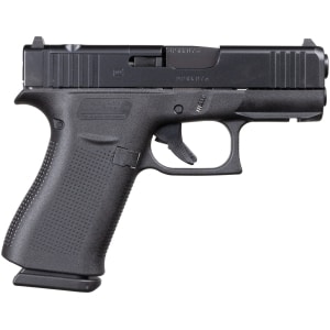 Glock G43X MOS 9mm subcompact handgun, black, fixed sights, front rail