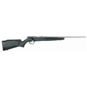 Savage B17 FVSS .17 HMR rifle with 21 inch stainless barrel and black synthetic stock