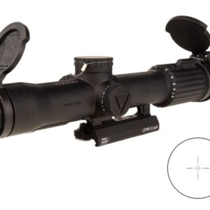 Trijicon VCOG 1-8x28 FFP scope with illuminated red MRAD reticle, black finish