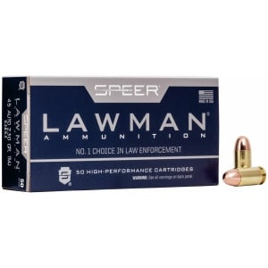 Speer Lawman .45 ACP 230 gr TMJ 50rd box brass-cased training ammunition
