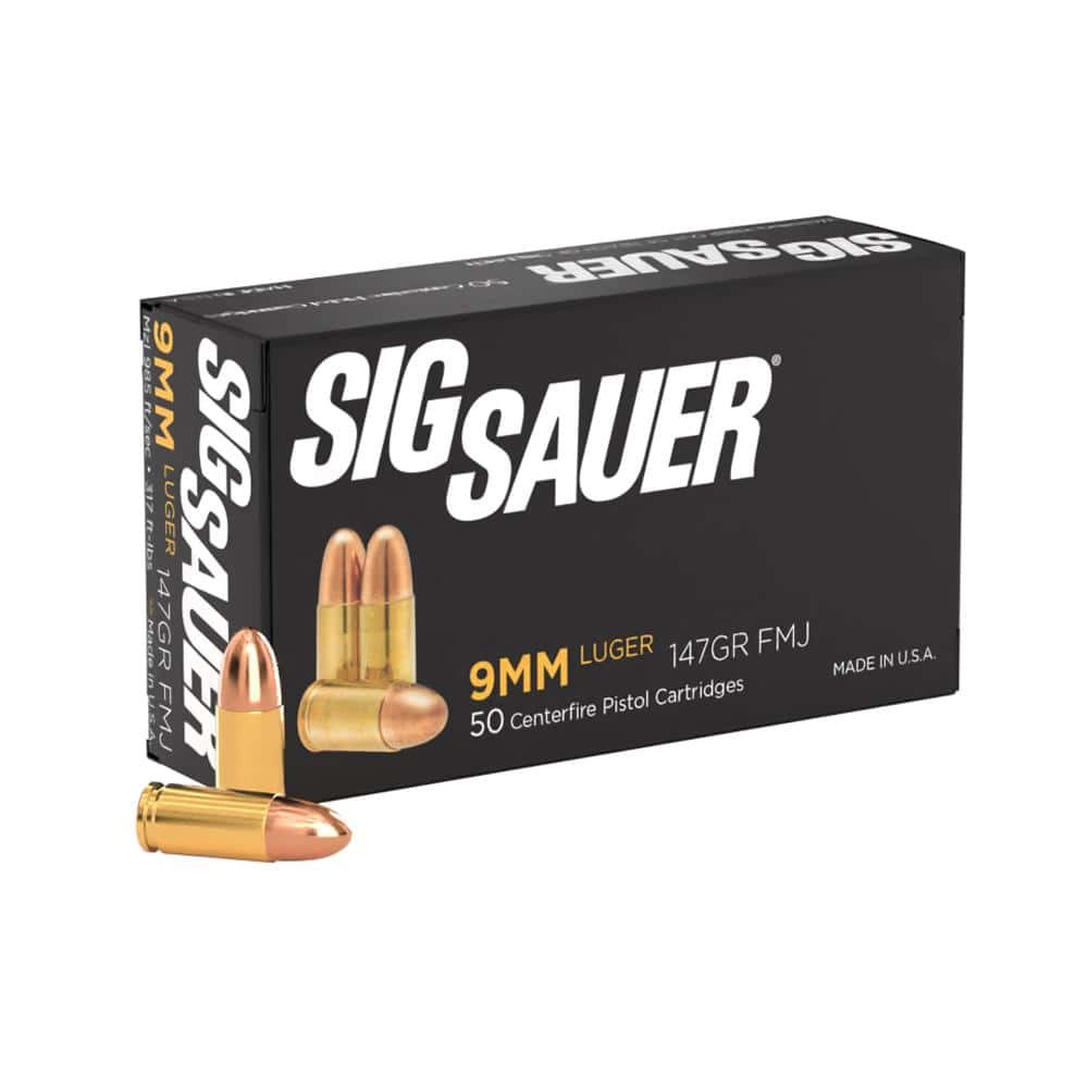 Sig Sauer Elite Performance 9mm Luger 147 gr FMJ ammunition 50rd box