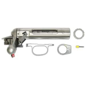 Savage Target Action stainless barreled action, standard bolt head, right-bolt right-port (Multi-Cal)