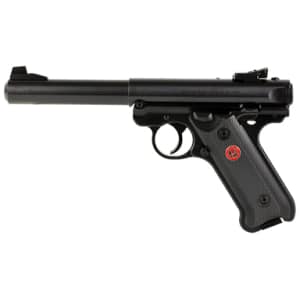 Ruger Mark IV Target .22 LR 5.5 inch blued bull barrel pistol with checkered synthetic grips