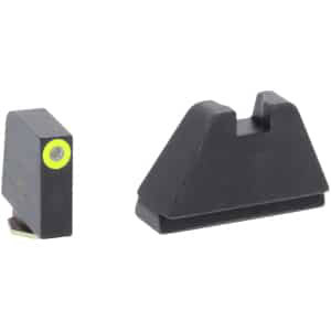 AmeriGlo GL682 Optic Compatible Sight Set for Glock  5XL Tall Green Tritium LumiGreen Outline Front Sight-Black Rear Sight