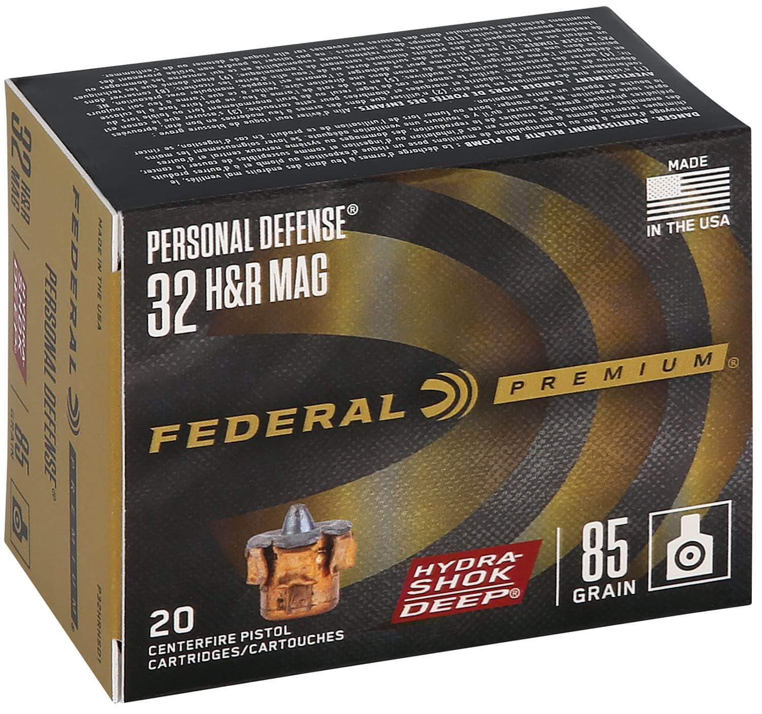 Federal Hydra-Shok Deep .32 H&R Magnum 85 gr JHP box, 20 rounds