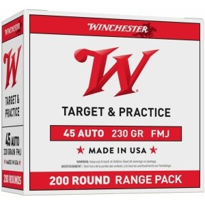 Winchester USA White Box .45 ACP 230 gr FMJ 200-round box