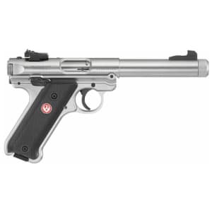 Ruger Mark IV Target .22 LR 5.5 inch threaded bull barrel satin stainless pistol with checkered synthetic grip