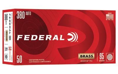 Federal Champion .380 ACP 95 gr FMJ ammunition 50 count box