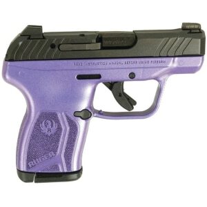 Ruger LCP 380 Max Purple Pearl Frame handgun right-side view