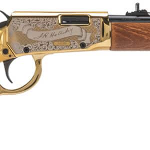 Rossi Rio Bravo Doc Holiday .22 LR 18in lever-action rifle with gold engraved receiver and hardwood stock