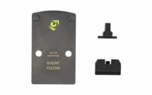 Night Fision optic plate and backup sight combo for Sig P320 in black finish
