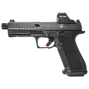 Shadow Systems DR920 War Poet 9mm pistol with threaded fluted barrel and Holosun 507C optic