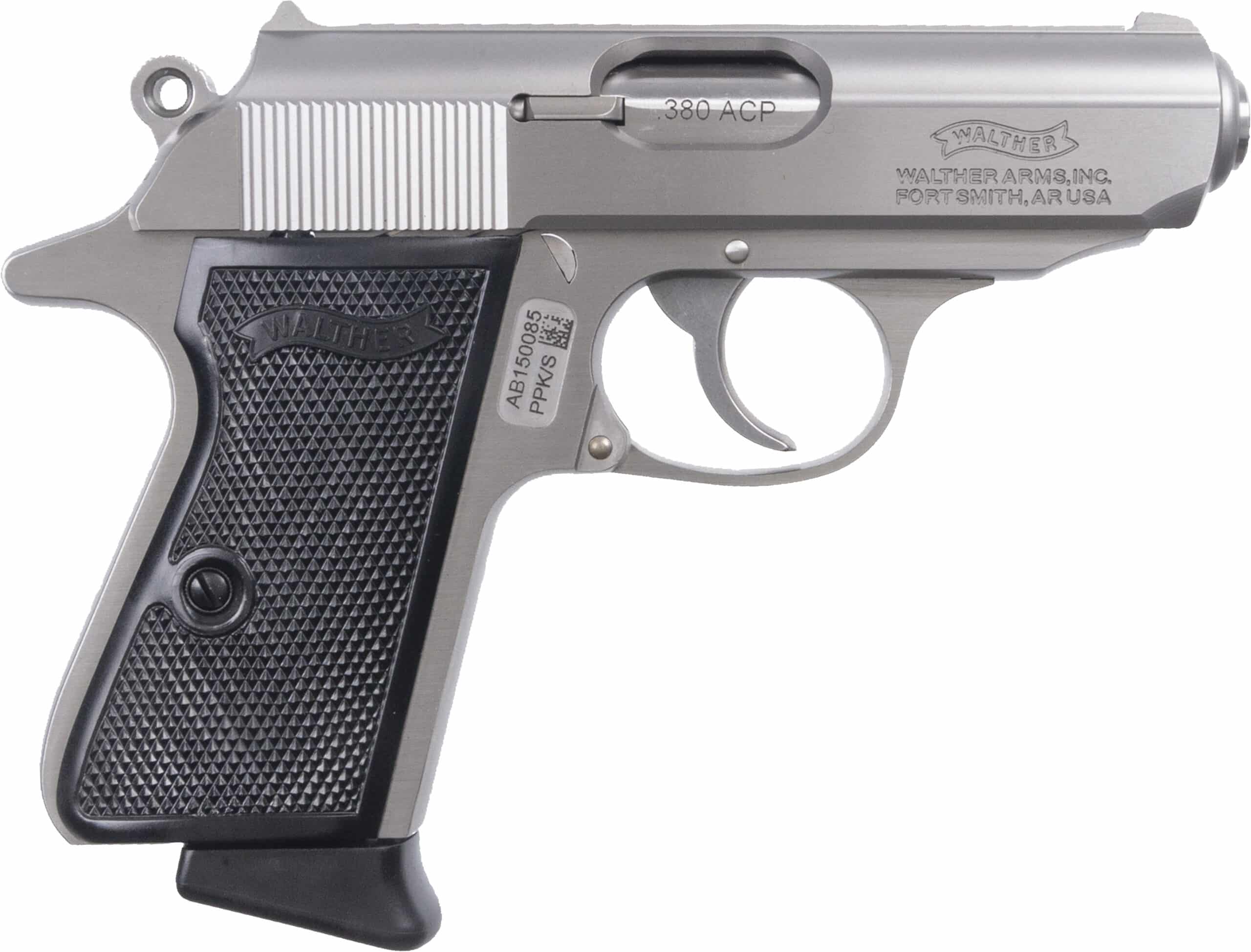 Walther PPK/S .380 ACP 3.3 inch stainless pistol with black polymer grips