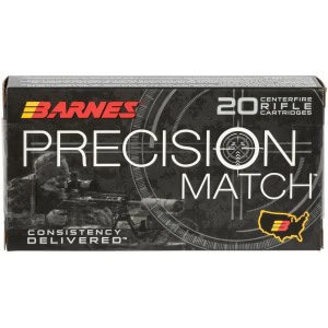 Barnes Precision Match 6mm Creedmoor 112gr Open Tip Match Boat Tail, 20 rounds per box
