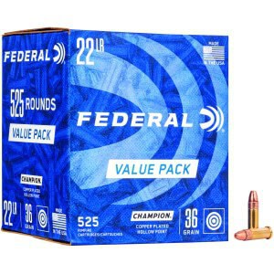 Federal Champion .22 LR 36gr Copper-Plated Hollow Point 525rd box