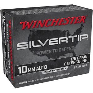 Winchester Silvertip 10mm jacketed hollow point ammunition 20rd box