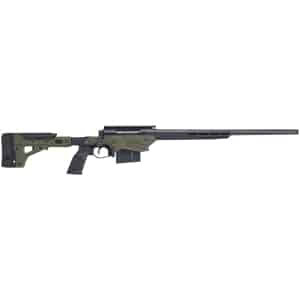 Savage AXIS II Precision 6.5 Creedmoor 22-inch MDT chassis rifle in black and OD green