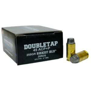 DoubleTap 255gr SWC .45 ACP+P hardcast lead ammunition 20-round box