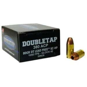Double Tap Ammunition Defense Tac‑XP .380 ACP 80 gr lead‑free 20 round box and cartridges