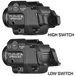 Streamlight TLR-8A Flex 500 Lumen light with red laser, black anodized finish