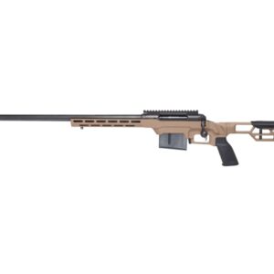Savage 110 Precision left-hand .300 PRC 24-inch rifle with MDT LSS XL chassis in FDE