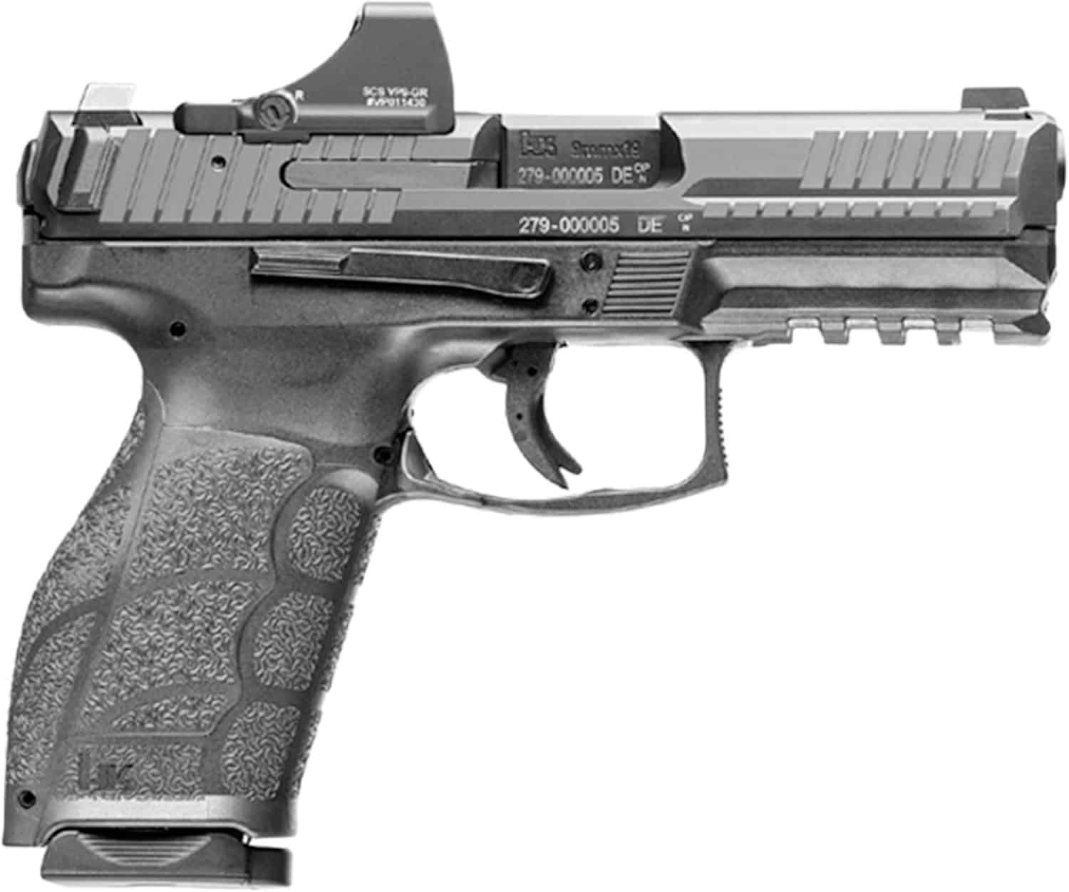 Heckler & Koch VP9A1 X 9mm with Holosun SCS optic, one 17-round and one 20-round magazine, black, 4.09 inch barrel
