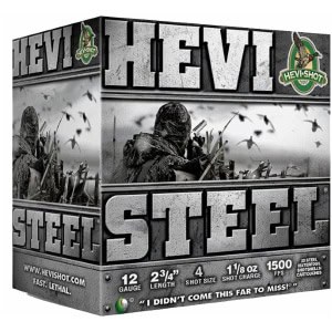 Hevishot HEVI-Steel 12 Gauge 2.75 in box of 25 #4 steel shot