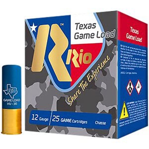 Rio Ammunition Texas Game Load 36 HV 12 gauge 2.75 inch 1-1/4 oz #8 shot 25 per box