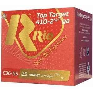 Rio Ammunition RC3675 Top Target .410 Bore 2.5 inch 1/2 oz #7.5 shotshell box, 25 count