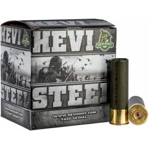 HEVI-Shot HEVI-Steel 12ga 3.5in 1-3/8oz #4 shotshells box, 25 rounds