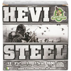 HEVI-Shot HEVI-Steel 12ga 3.5in 1-3/8oz #1 steel shotshell 25rd box
