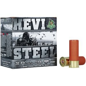 Hevishot HEVI-Steel 12 Gauge 2.75 inch 1 1/8 oz #1 steel shot box