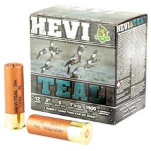 HEVISHOT HEVI-TEAL 12GA 1 1/4 oz #6 steel shotshells 25rd box