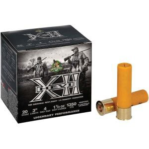 HEVI-Shot HEVI-XII 20 Gauge 3" 1 1/4 oz #4 tungsten shotshells, 25 count