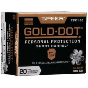 Speer Gold Dot .40 S&W 180 gr Short Barrel 20 rd box