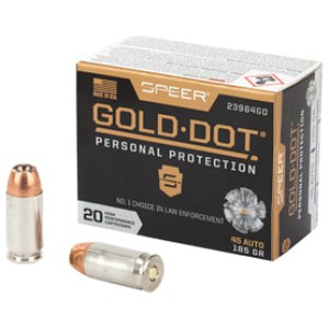 Speer Gold Dot .45 ACP 185 gr JHP 20-count box