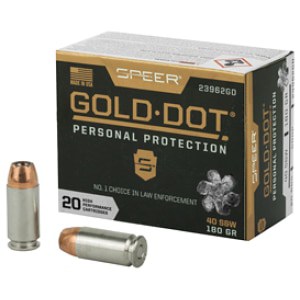 Speer Gold Dot .40 S&W 180 gr GDHP ammunition 20-round box