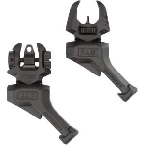 FAB Defense FXFRBSOSB Front and rear Set of Offset Flip-Up Sights  Black