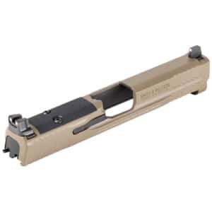Smith & Wesson M&P9 M2.0 Flat Dark Earth optic-ready slide assembly with co-witness white dot sights, 9mm, 4.25 in