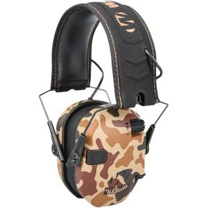 Walkers Razor Slim Electronic Muff in duck camo pattern, 23 dB NRR
