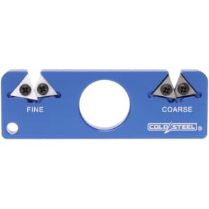 Cold Steel CSKS21CC Dual Edge Pocket Knife Sharpener Blue Aluminum, Carbide/Ceramic Sharpener, Coarse/Fine Blue