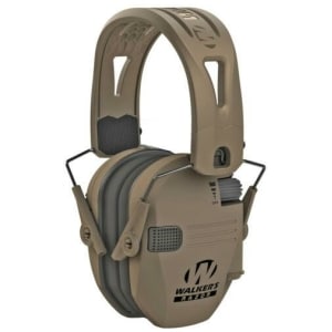 Walkers Razor Tacti-Grip Electronic Ear Muffs Flat Dark Earth 23 dB NRR Over-the-Head