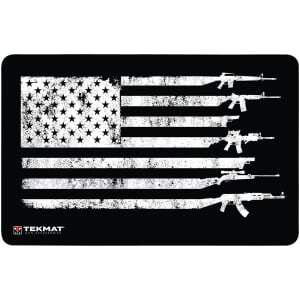 TekMat TEK42GFUSA USA Gun Flag Door Mat Black/White Rubber 25"x42"