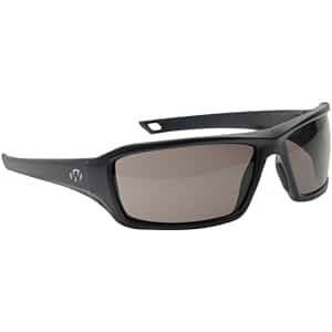 Walkers IKON Forge full-frame shooting glasses with smoke gray lenses and matte black rubberized frame, case included