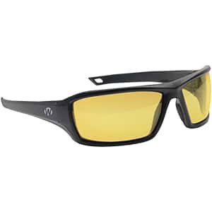 Walkers IKON Forge shooting glasses matte black rubberized frame with amber lens and case