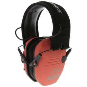 Walkers Razor Slim Electronic Muff Coral/Black NRR 23 dB over-the-head electronic earmuff