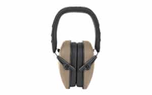 Walkers Razor Slim passive earmuffs Flat Dark Earth/Black with compact folding headband and 27 dB NRR
