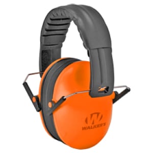 Walkers Ultra Compact Kids Earmuff Orange 23 dB NRR folding over-the-head
